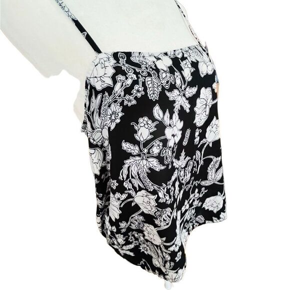 FAVLUX black & white floral camisole, split tie back size L - Picture 5 of 7